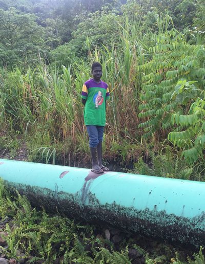 Boy on Bougainville Penstok